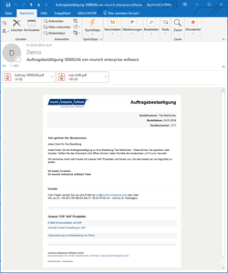 SAP Mail Bestellung HTML Darstellung